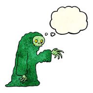 cartoon spooky halloween costume with thought bubble N7