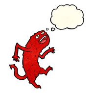 cartoon monster with thought bubble N16