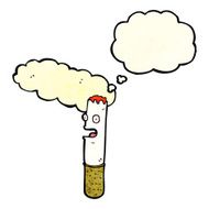cartoon cigarette with thought bubble N3