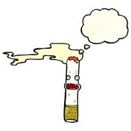 cartoon cigarette with thought bubble N4