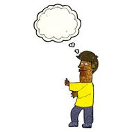 cartoon man gesturing with thought bubble N10