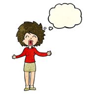 cartoon loud woman with thought bubble N3