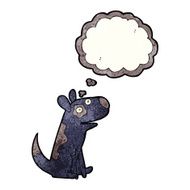 cartoon happy dog with thought bubble N28