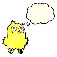funny cartoon bird with thought bubble N40