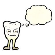 cartoon yellowing tooth with thought bubble N4
