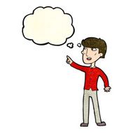 cartoon man pointing with thought bubble N62