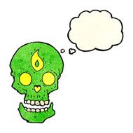 cartoon mystic skull with thought bubble N3