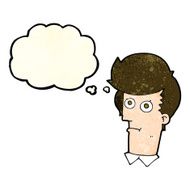 cartoon staring face with thought bubble N4