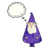 cartoon wizard with thought bubble N7