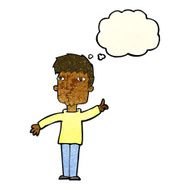 cartoon man raising point with thought bubble N4