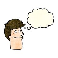 cartoon smiling man with thought bubble N11