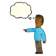 cartoon angry man pointing with thought bubble N4