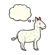 cartoon mule with thought bubble N4