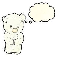 cute cartoon polar bear with thought bubble N25