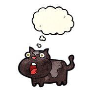 cartoon shocked cat with thought bubble N4