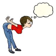 cartoon sexy woman with thought bubble N4