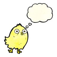 funny cartoon bird with thought bubble N41