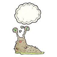 cartoon gross slug with thought bubble N4