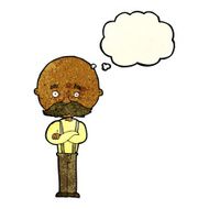 cartoon grandfather with thought bubble N4