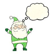 cartoon happy santa claus with thought bubble N11