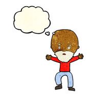 cartoon panicking old man with thought bubble N4