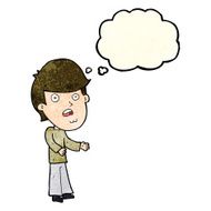 cartoon shocked man with thought bubble N37