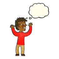 cartoon excited boy with thought bubble N48