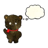 cute cartoon black bear with thought bubble N17