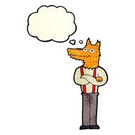 cartoon funny fox with thought bubble N2