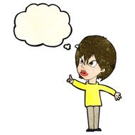 cartoon woman arguing with thought bubble N4