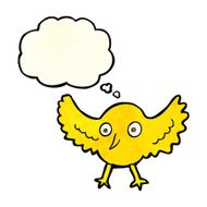 cartoon bird with thought bubble N100