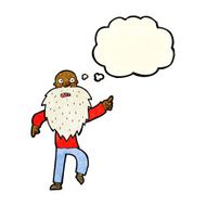 cartoon stressed old man with thought bubble N7