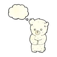 cute cartoon polar bear with thought bubble N28