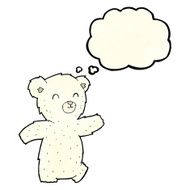cute cartoon polar bear with thought bubble N29