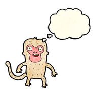 cartoon monkey with thought bubble N10