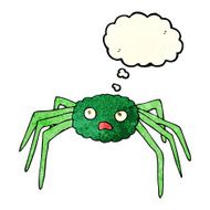 cartoon spider with thought bubble N7