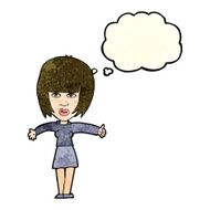 Cartoon Annoyed Woman With Thought Bubble N65