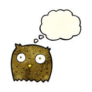cartoon owl with thought bubble N21