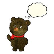 cartoon cute black bear with thought bubble N26