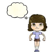 cartoon girl with thought bubble N8