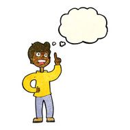 cartoon boy with great idea thought bubble N4