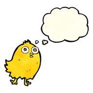 cartoon happy bird with thought bubble N13