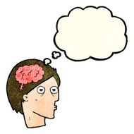 cartoon head with brain symbol thought bubble N13