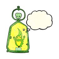 cartoon spooky lantern with thought bubble N3