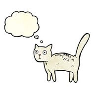 cartoon frightened cat with thought bubble N7