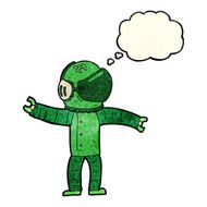 cartoon astronaut with thought bubble N39