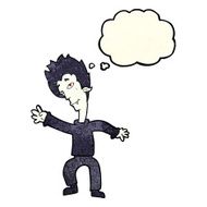 cartoon halloween vampire with thought bubble N5