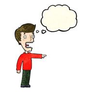 cartoon terrified man with thought bubble N84