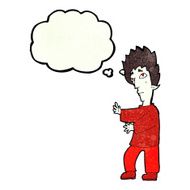 cartoon vampire with thought bubble N41