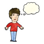 cartoon surprised man with thought bubble N40